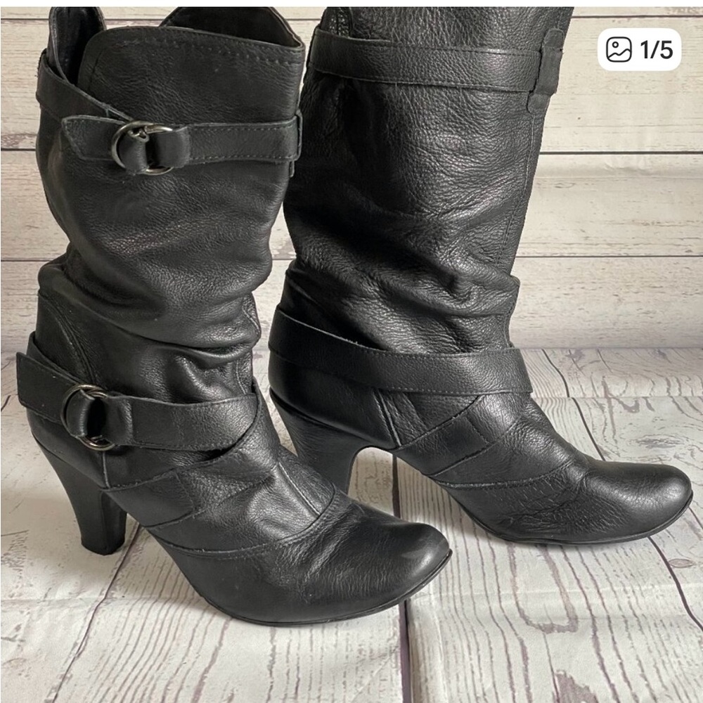 Bakers Black Leather Boots Sz 9.5